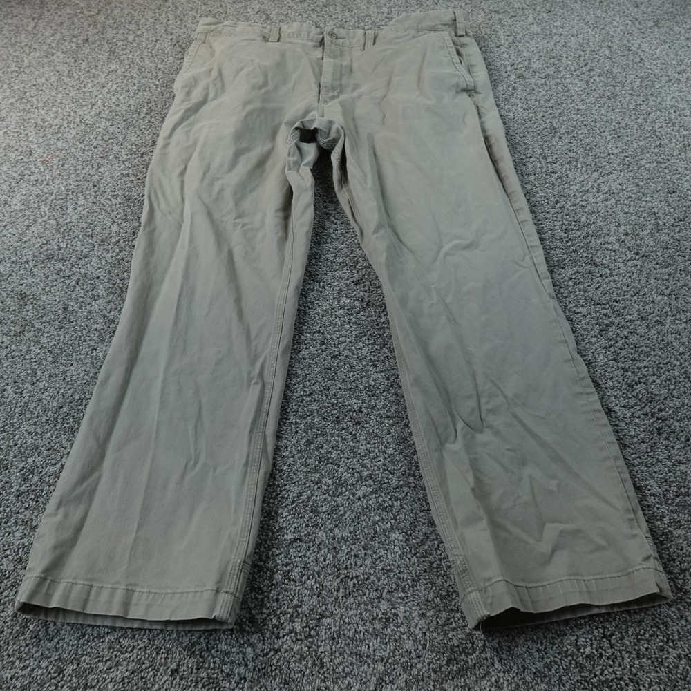 Duluth Trading Pants Mens 42X32 Beige Flex Ballroom Khakis Chino Trouser Stretch